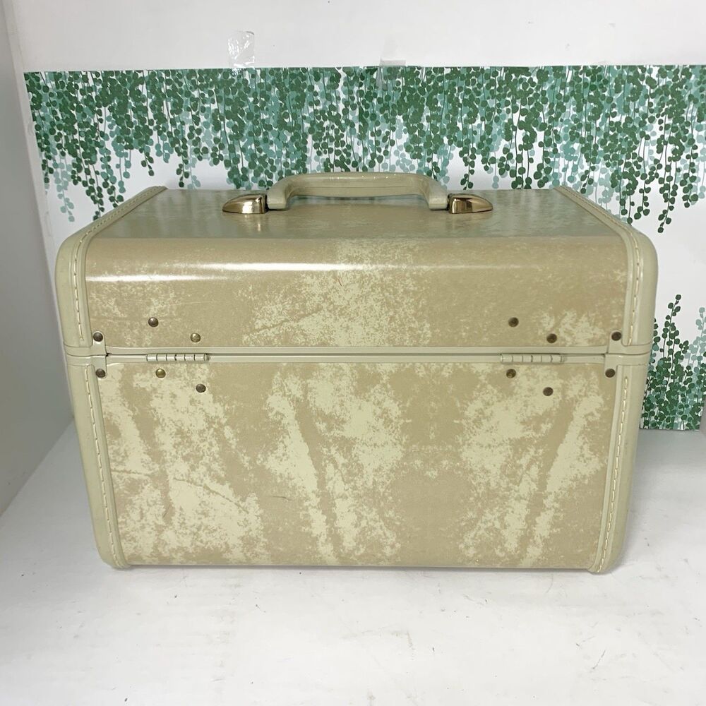 Vintage Samsonite Streamlite Travel Case Marble Make-Up Luggage Mirror Tray Key - Picture 5 of 16